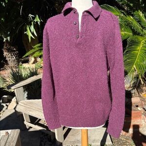 Men's J Crew Purple Wool Sweater, M